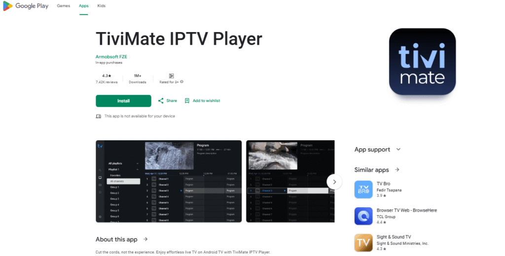 Tivimate on Android TV